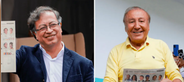PETRO VA A SEGUNDA VUELTA ELECTORAL CON HERNÁNDEZ POR LA PRESIDENCIA DE COLOMBIA￼￼