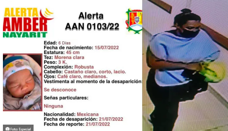 EMITEN ALERTA AMBER POR BEBÉ ROBADO DEL DIF NAYARIT￼￼
