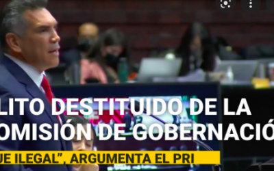 RECHAZA PRI DESTITUCIÓN DE “ALITO” DE LA COMISIÓN DE GOBERNACIÓN