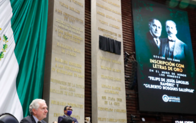 INSCRIBEN EN EL MURO DE HONOR DE LA CÁMARA DE DIPUTADOS LOS NOMBRES DE FELIPE ÁNGELES Y GILBERTO BOSQUES