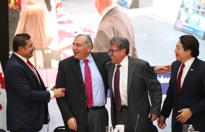 Recibe Monreal en Xicoténcatl, a Adán Augusto, a Claudia Sheinbaum, a Marcelo Ebrard y a Mario Delgado.