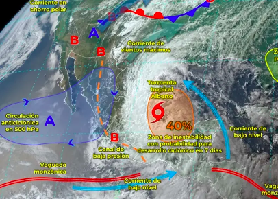 ALBERTO’ PROVOCARÁ LLUVIAS TORRENCIALES EN SIETE ESTADOS DE LA REPÙBLICA