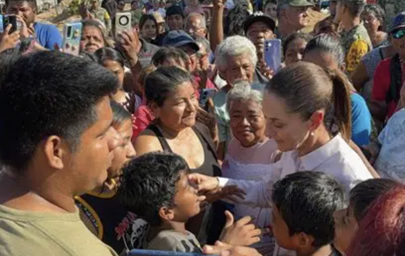 SUPERVISA SHEINBAUM LABORES DE APOYO A DAMNIFICADOS POR LLUVIAS EN VERACRUZ Y SLP