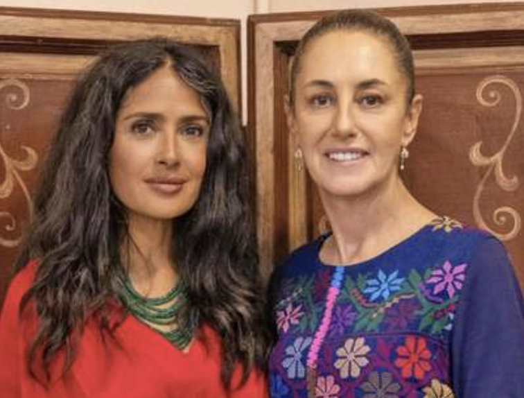 SALMA HAYEK PIDE A SHEINBAUM IMPULSAR LA INDUSTRIA CINEMATOGRÁFICA EN MÉXICO