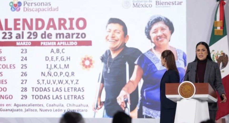 DEL 23 AL 29 DE MARZO SERÁ EL REGISTRO DE LA PENSIÓN PARA LAS PERSONAS CON DISCAPACIDAD