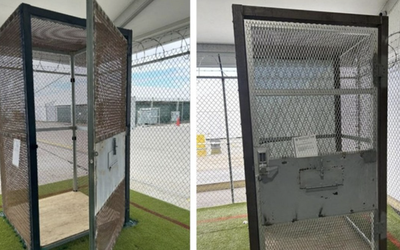 MIGRANTES DETENIDOS RECIBIERON TRATO INHUMANO CONFINADOS EN PEQUEÑAS JAULAS DEL “ALLIGATOR ALCATRAZ”